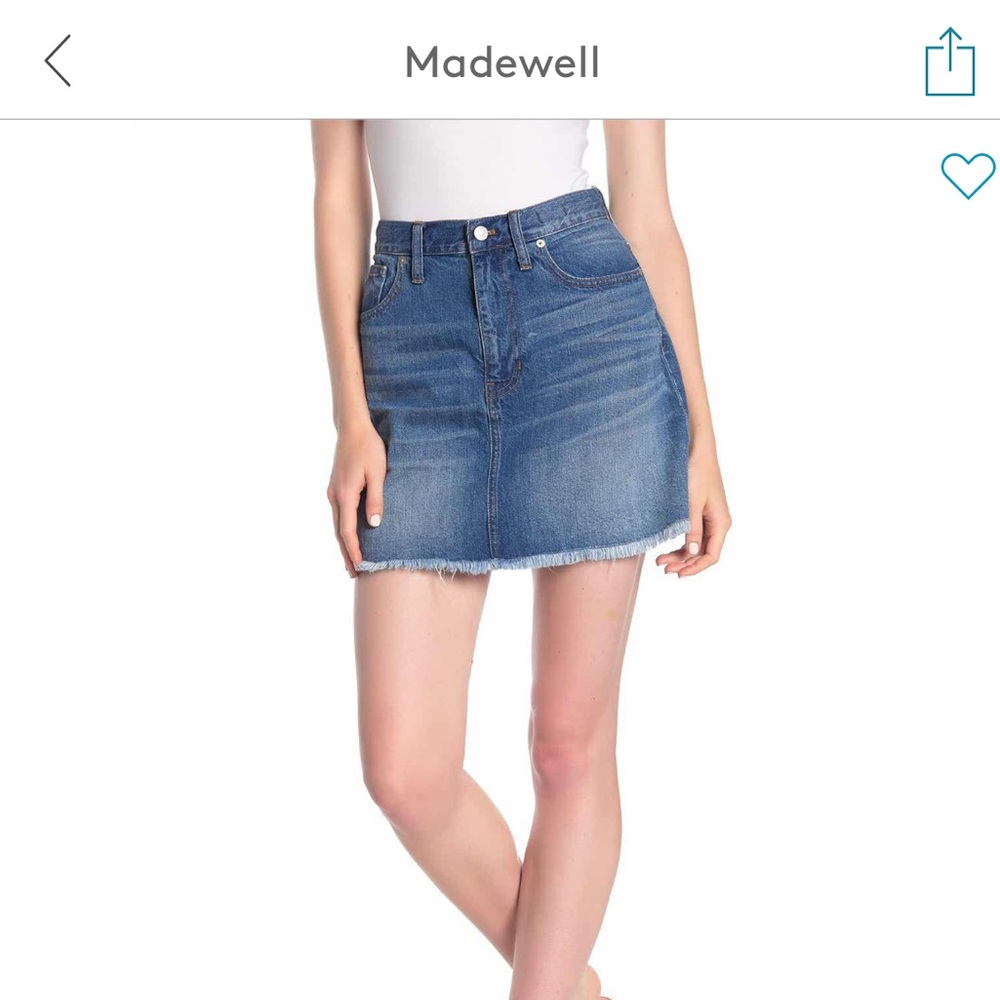 Madewell Frayed A-line Denim Skirt Sz 28